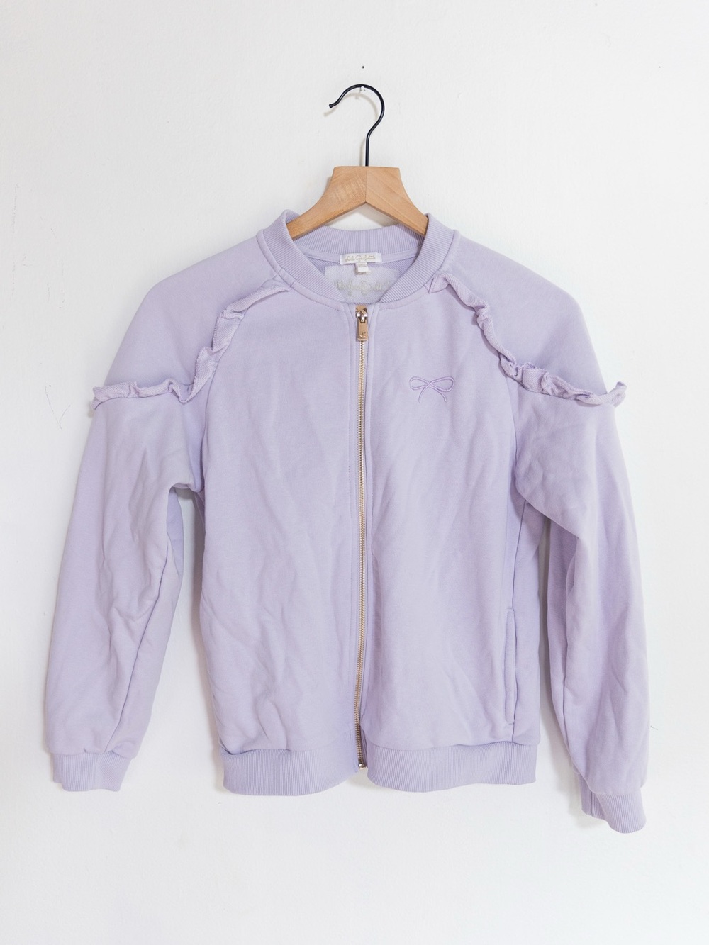 Lulu Guinness Lilac Ruffle Zip-Up Sweatshirt